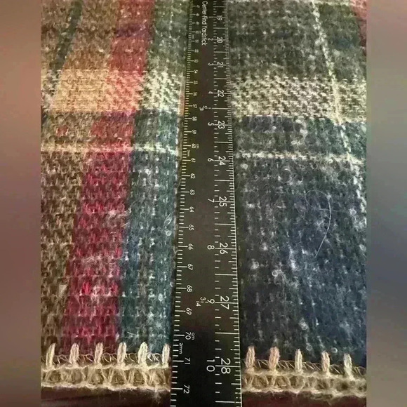 Plaid‎ Women’s Shawl One Size Tartan Plaid Poncho Open Front Winter Blanket Boho - Picture 8 of 9